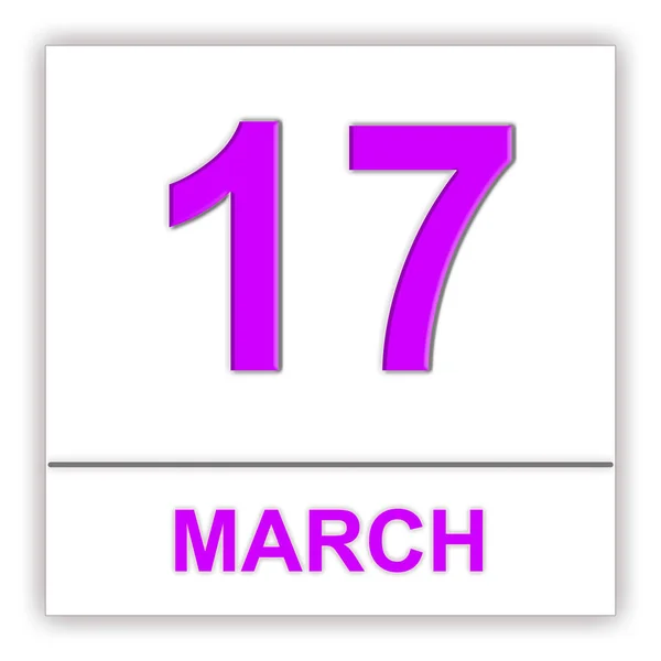 17 marzo. Giorno sul calendario . — Foto Stock