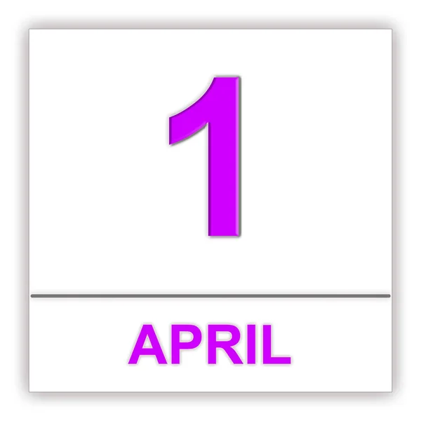1 kwietnia. dzień w kalendarzu. — Zdjęcie stockowe