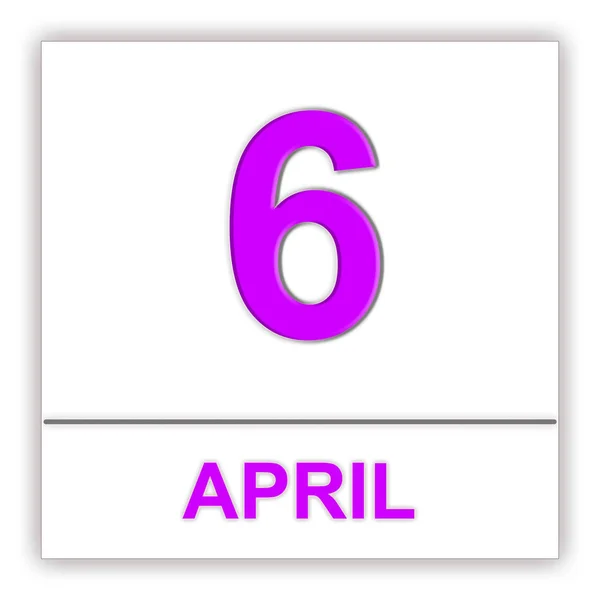 6 de abril. Día en el calendario . — Foto de Stock