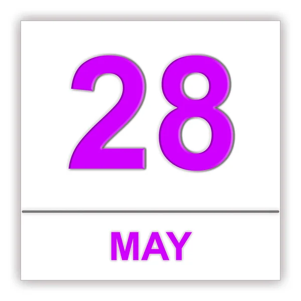 5 月 28 日。カレンダー上の日付 — ストック写真