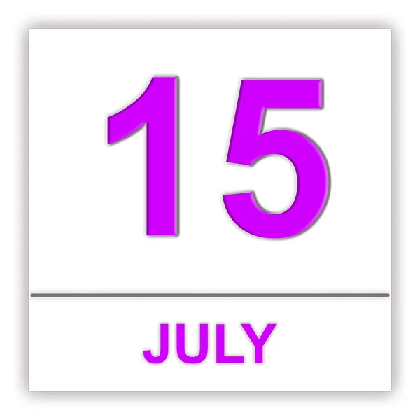 15 de Julho. Dia no calendário . — Fotografia de Stock