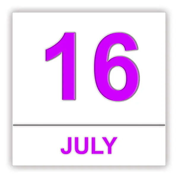 16 juli. dag op de kalender. — Stockfoto