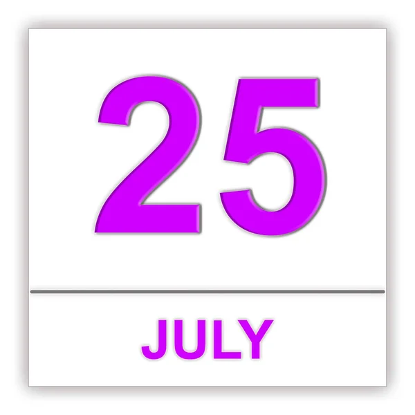 25. Juli Tag im Kalender. — Stockfoto