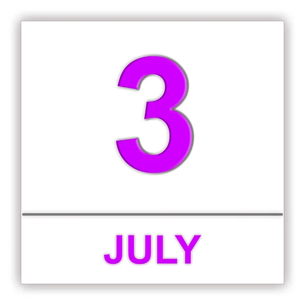 Le 3 juillet. Jour sur le calendrier . — Photo