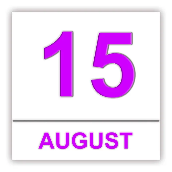 15 de Agosto. Dia no calendário . — Fotografia de Stock