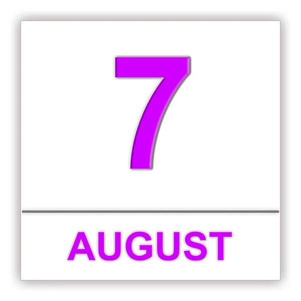 August 7. Day on the calendar. — Stock Photo, Image