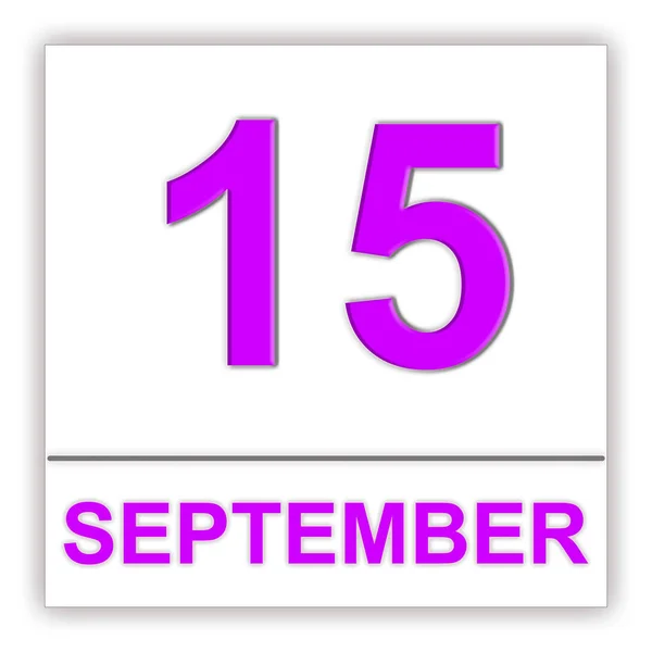 9 月 15 日。カレンダー上の日付. — ストック写真