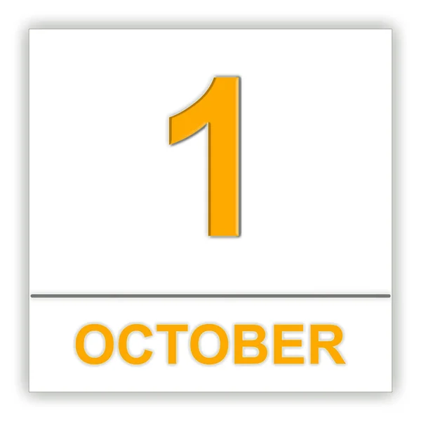 1. října. den v kalendáři. — Stock fotografie