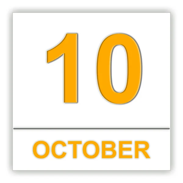 Il 10 ottobre. Giorno sul calendario . — Foto Stock