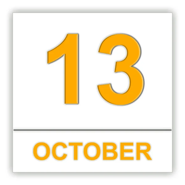 13 octobre. Jour sur le calendrier . — Photo