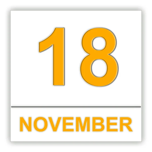 18. Novembertag im Kalender. — Stockfoto