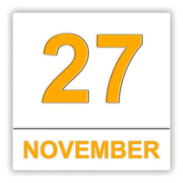 11 月 27 日。カレンダー上の日付. — ストック写真