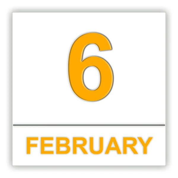 February 6. Day on the calendar. — Stock Photo, Image