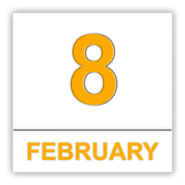8. Februar im Kalender. — Stockfoto