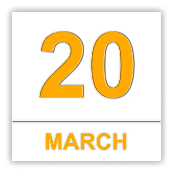 20 de marzo. Día en el calendario . — Foto de Stock