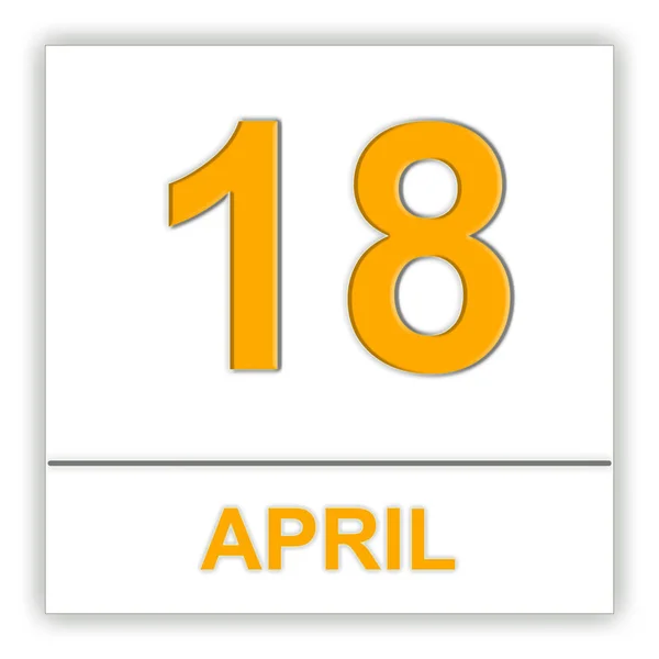 18 Απριλίου. ημέρα στο ημερολόγιο. — Φωτογραφία Αρχείου