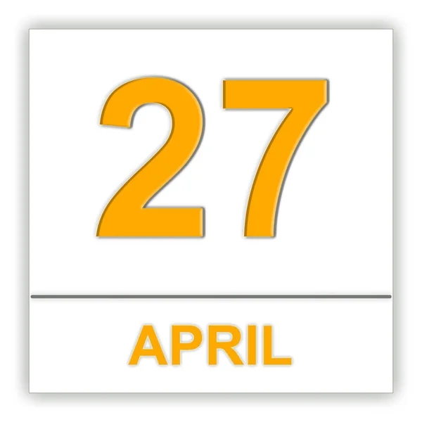 4 月 27 日。カレンダー上の日付. — ストック写真