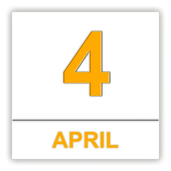 4 aprile. Giorno sul calendario . — Foto Stock