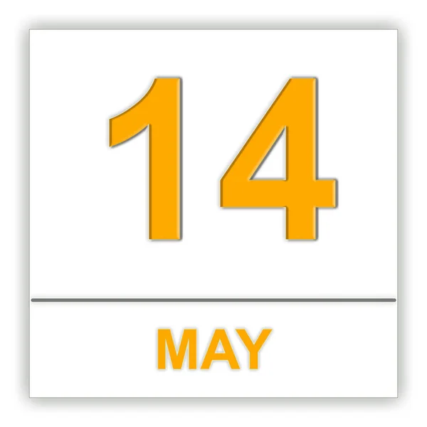 5 月 14 日。カレンダー上の日付. — ストック写真