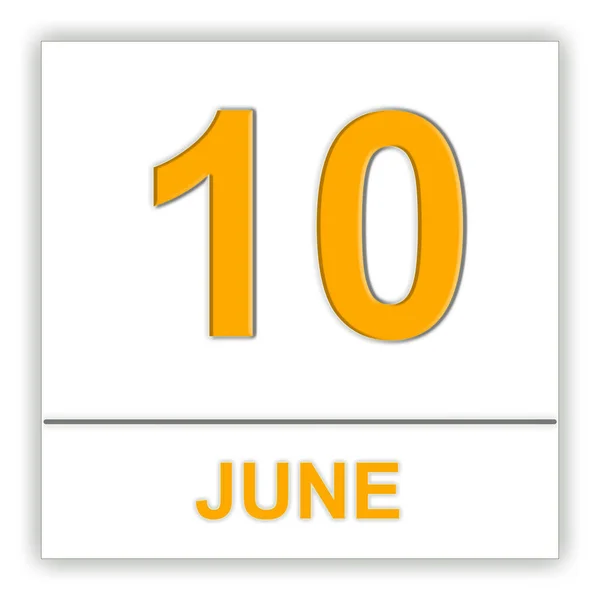 10 de Junho. Dia no calendário . — Fotografia de Stock