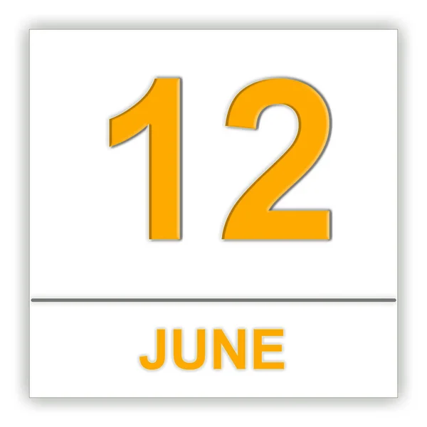 12. Juni Tag im Kalender. — Stockfoto
