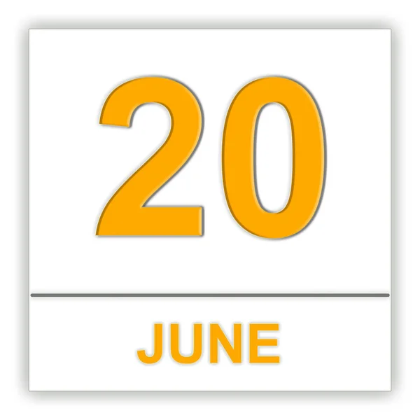 20 de Junho. Dia no calendário . — Fotografia de Stock