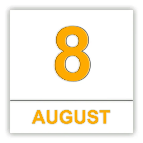 8 серпня. День за календарем — стокове фото