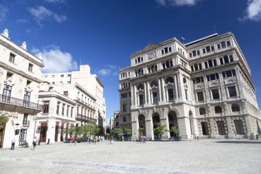 HAVANA, CUBA - NOV 11, 2015: Lonja del Comercio building on Plaz