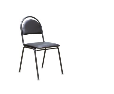 Siyah deriden ofis koltuğu. İzole edilmiş