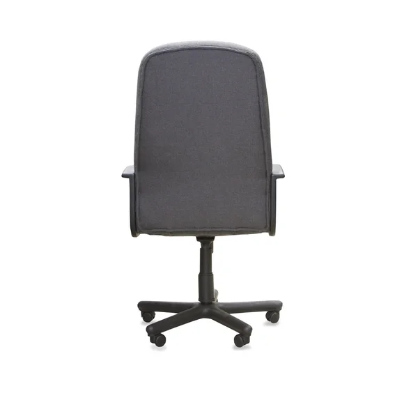 Back view of modern office chair from gray cloth. Isolated — Stock Photo, Image