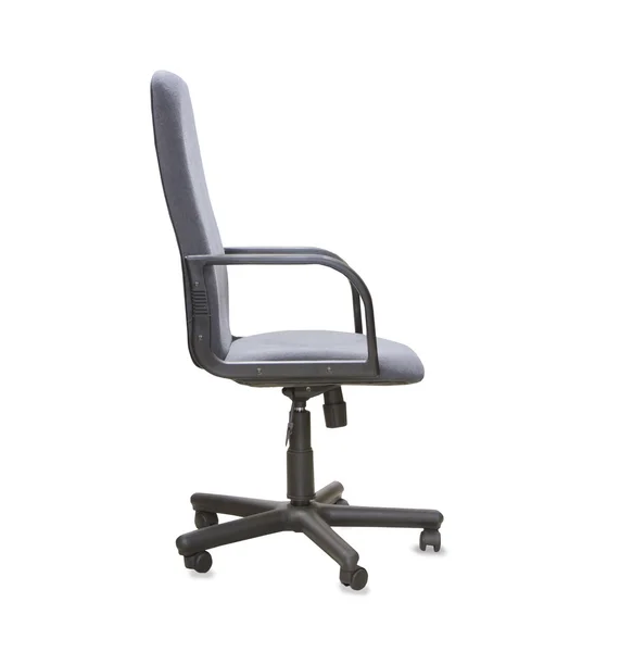 Moderní kancelářská židle z šedé látky izolované na bílém — Stock fotografie