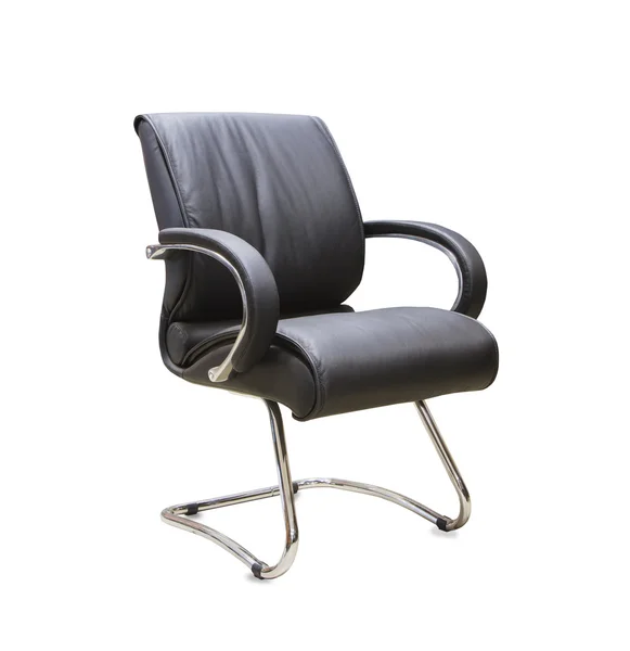 The office chair from black leather. Isolated — Stock Photo, Image