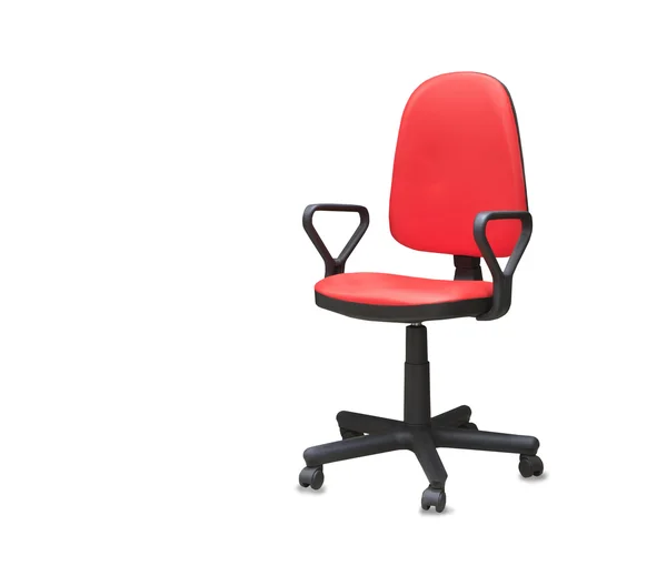 Moderner Bürostuhl aus rotem Stoff. isoliert — Stockfoto