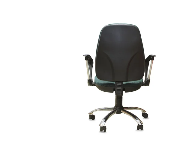 Back view of modern office chair from gray cloth. Isolated — Stock Photo, Image