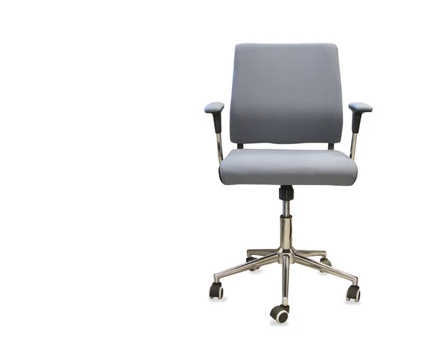 Modern kontorsstol från grå trasa över vita — Stockfoto