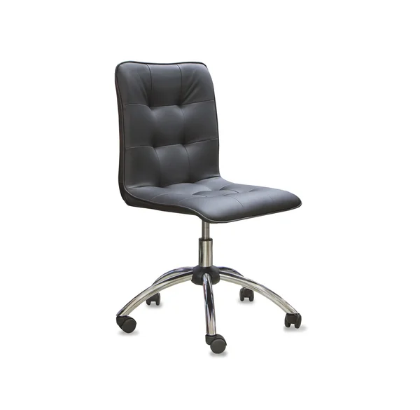Modern kontorsstol från svart läder — Stockfoto