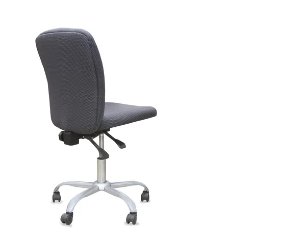 Vista trasera de la silla de oficina moderna de tela gris. Aislado — Foto de Stock