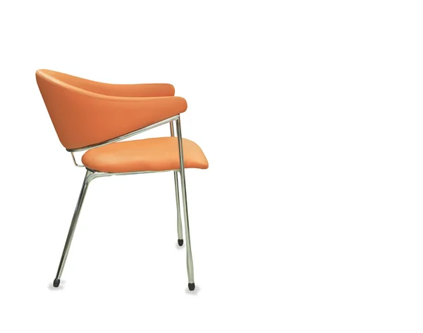 The office chair from orange leather. Isolated — Stock Photo, Image