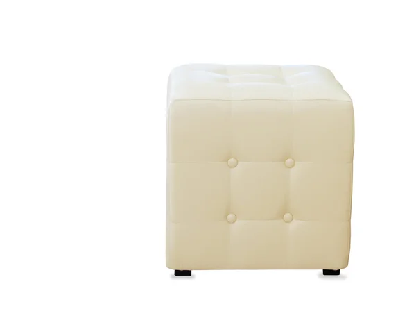 孤立的白色米色坐垫凳奥斯曼 — 图库照片