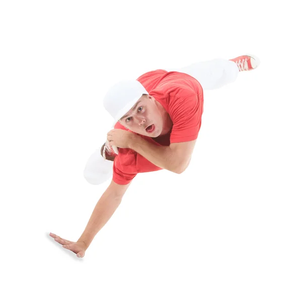 Adolescente dançando break dance em ação — Fotografia de Stock