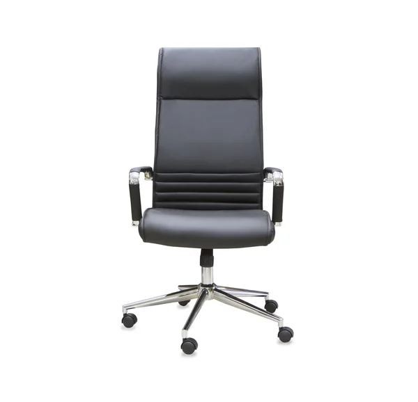 Nowoczesne krzesło z czarnej skóry. na białym tle — Zdjęcie stockowe