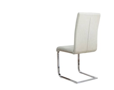 Bej deriden modern ofis koltuğu. İzole edilmiş