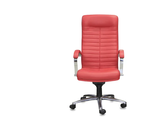 Modern office chair from red leather. Isolated — Stock Photo, Image