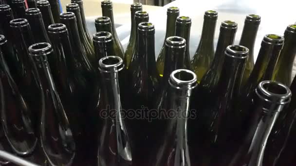 Abfüllung und Versiegelung von Förderbändern in der Weinkellerei — Stockvideo