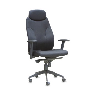 Ofis koltuğu siyah kumaştan. İzole