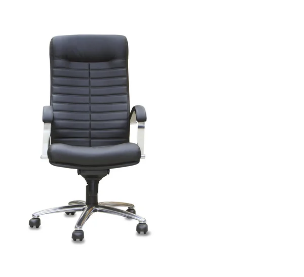 The office chair from black leather. Isolated — Stock Photo, Image