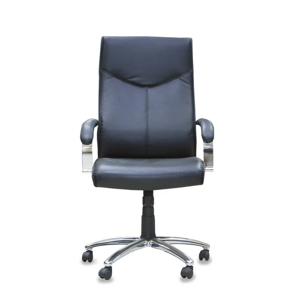 The office chair from black leather. Isolated — Stock Photo, Image