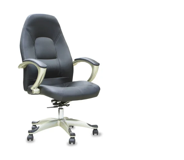 The office chair from black leather. Isolated — Stock Photo, Image