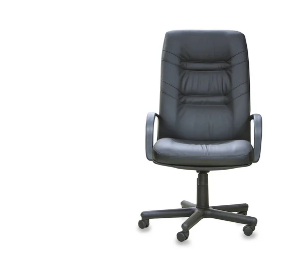 The office chair from black leather. Isolated — Stock Photo, Image