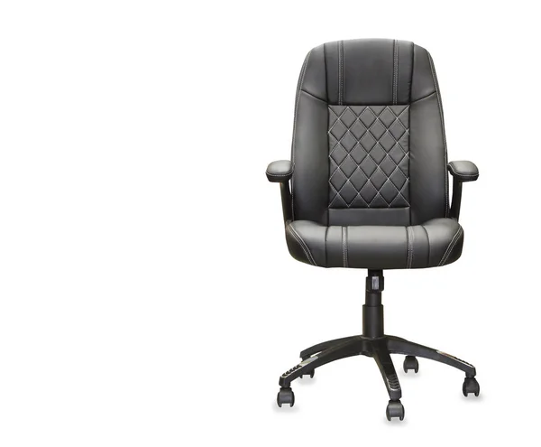 The office chair from black leather. Isolated — Stock Photo, Image